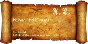 Mihai Mánuel névjegykártya